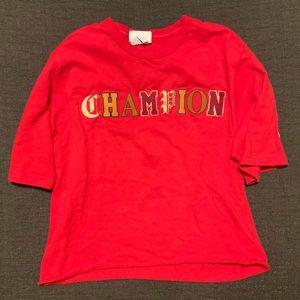 Champion, short sleeve red crop top